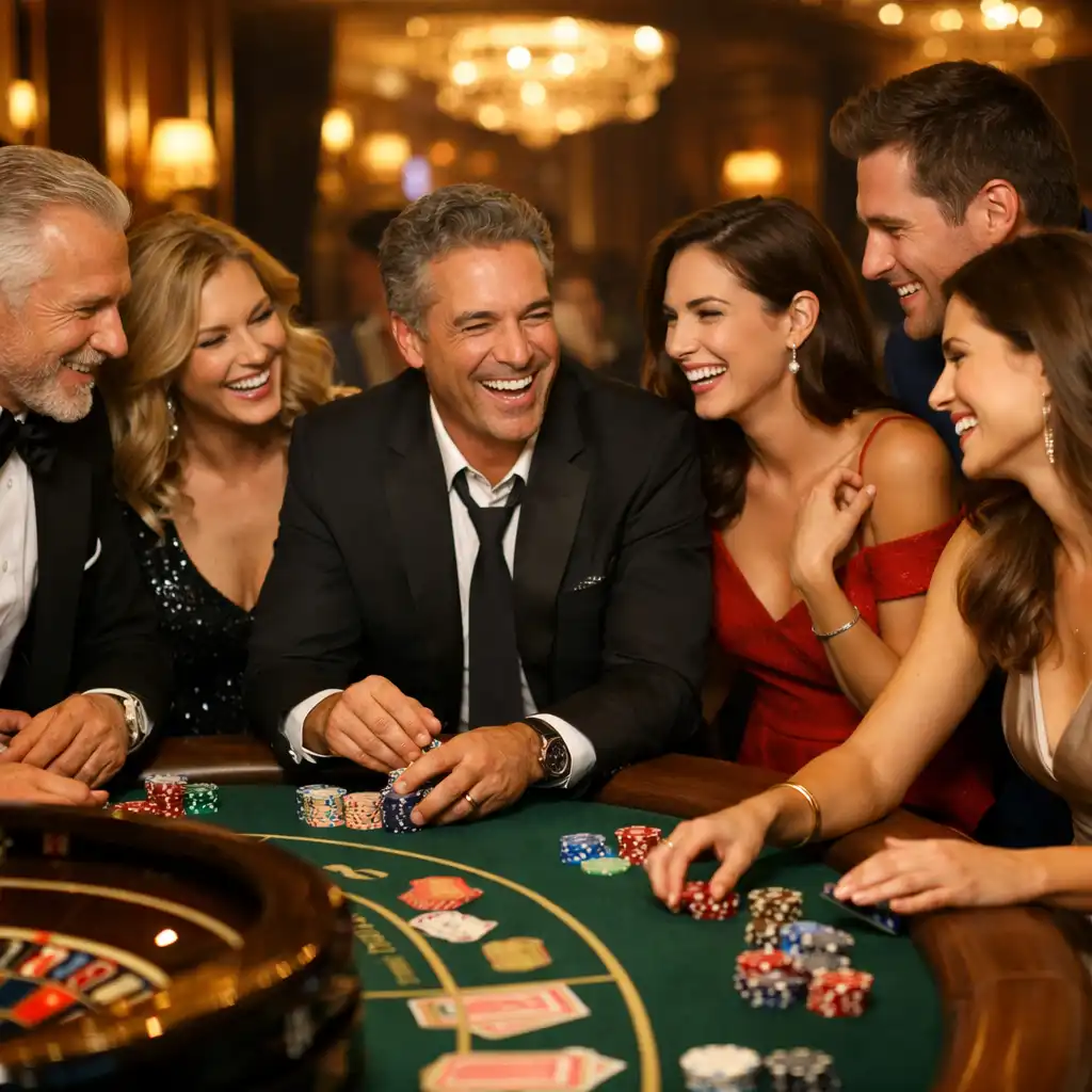 Goście przy stole do gier